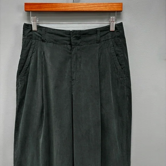 Marine Layer Flora Micro Corduroy Trouser in Dark Green Gables 4 - Picture 7 of 12